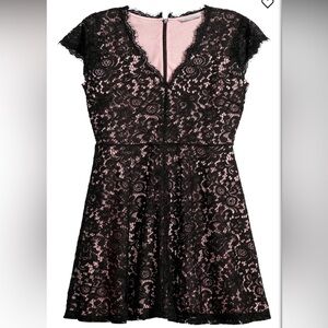 H&M Black Lace Dress with Soft Pink Underlay